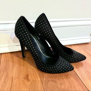 ASOS • Black • Gold Dotted • Pointed High Heels